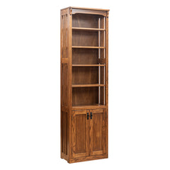 24" x 84" Solid Oak Mission SpindleBookcase w/ Door