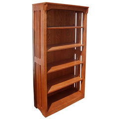30" x 60" Solid Oak Mission Spindle Bookcases