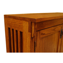 36" x 30"Solid Oak Mission Spindle Compact Bookcase