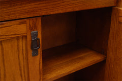 36" x 30"Solid Oak Mission Spindle Compact Bookcase