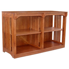 48" x 30" x 18" Solid Oak Mission Spindle Bookcase