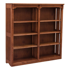 48" x 48" Solid Oak Mission Spindle Bookcases