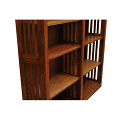 48" x 72" Solid Oak Mission Spindle Bookcases