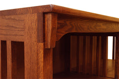 60" x 30" x 18" Solid Oak Mission Spindle Bookcase