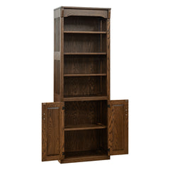 24" x 72" Solid Oak Mission Spindle Bookcases W/ Doors