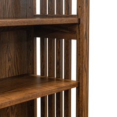 30" x 72" Solid Oak Mission Spindle Bookcases W/ Doors