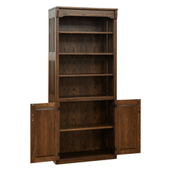 30" x 72" Solid Oak Mission Spindle Bookcases W/ Doors