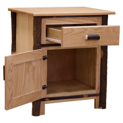 Hickory Drawer & Door Nightstand