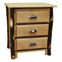 Hickory Three-Drawer Night Stand