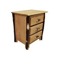 Hickory Three-Drawer Night Stand