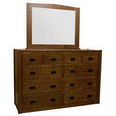 66" Amish Mission Pyramid 10-Drawer Dresser
