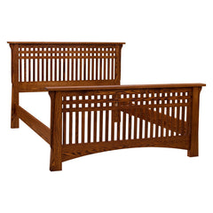 Bungalow Queen Bed- Red Oak