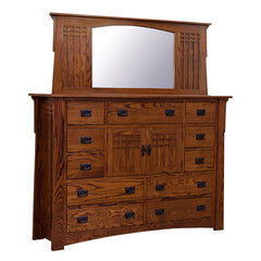 Amish Mission Bungalow 11-Drawer Dresser w/ Doors