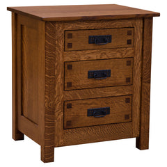 25" Amish Mission 3-Drawer Nightstand w/ Inlays