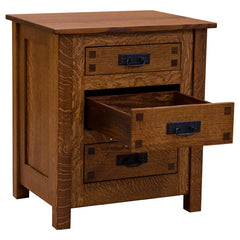 25" Amish Mission 3-Drawer Nightstand w/ Inlays