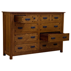 64" Amish Mission 10-Drawer Dresser w/ Inlays