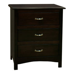 Amish 3-Drawer Shaker Nightstand