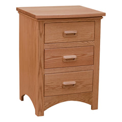 3 Drawer Night Stand- Red Oak