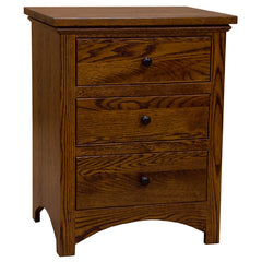 Three-Drawer Amish Traditional Buck Nightstand