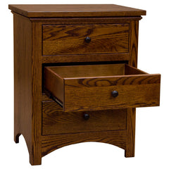 Three-Drawer Amish Traditional Buck Nightstand
