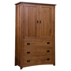 48" x 78" Amish Craftsman 3-Drawer Armoire
