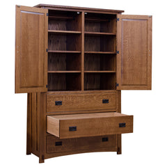 48" x 78" Amish Craftsman 3-Drawer Armoire