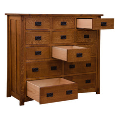 13 Drawers Amish Craftsman Dresser
