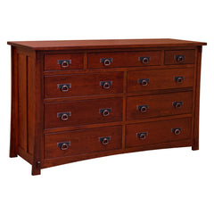 Mission 9 Drawer Dresser- Cherry