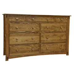 70" Amish Craftsman Pine 9-Drawer Dresser