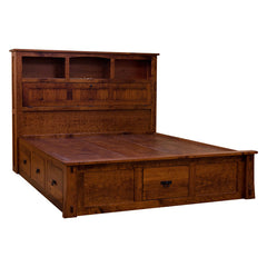 Dutch Bookcase Bed w/ Drawers- Cherry