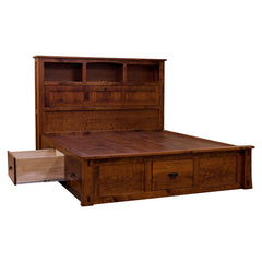 Dutch Bookcase Bed w/ Drawers- Cherry