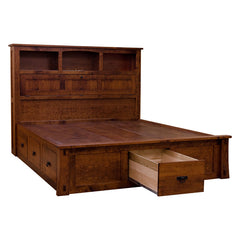 Dutch Bookcase Bed w/ Drawers- Cherry