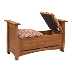Aspen Bench w/ Red Fabric