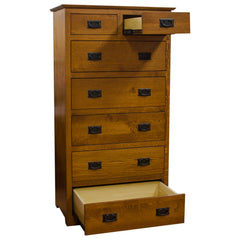 Yancy Cobler -7 Drawer  Rustic White Oak Chest