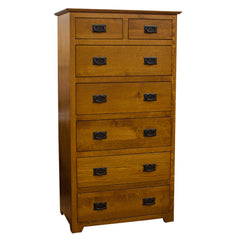 Yancy Cobler -7 Drawer  Rustic White Oak Chest