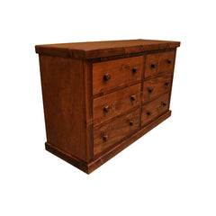 Traditional Poplar 6-Drawer Dresser, Cherry finish