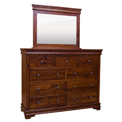 Amish Traditional Lux 9-Drawer Dresser w/ Mirror