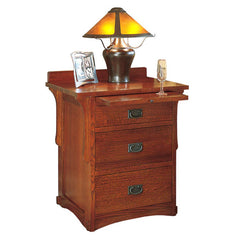 Arts & Crafts 3 Drawer Oak Night Stand