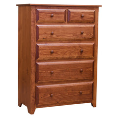 36" Folks Six Drawer Pine Chest