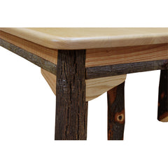 5-Leg Amish Hickory Dining Table w/ 3-Leaves