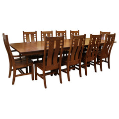 Amish Mission Bungalow Dining Set-6 w/ 4-Leaves