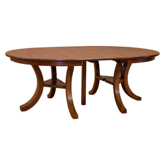 Carlyl Split Base Round Dining Table w/ 6-Leaves