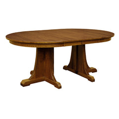 Mission 48" Round Pedestal Dining Table w/ Leaves