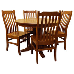 42" Mission Round Table 5-pc set w/ 3 Leaves