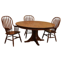 60" Amish Mission Round Dining Set-6 w/ 1-Leaf