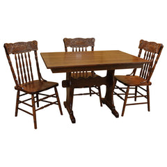 48" x 36" Amish Trestle Dining Table Set-4