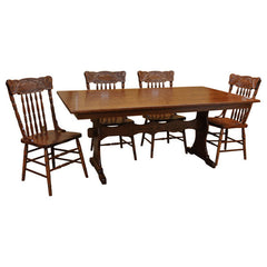 42" x 72" Amish Trestle Dining Table Set-6