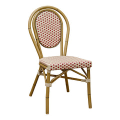 Aluminum Patio Side Chair - Red and Beige