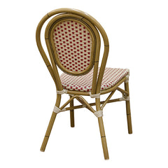 Aluminum Patio Side Chair - Red and Beige