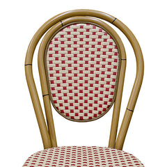 Aluminum Patio Side Chair - Red and Beige